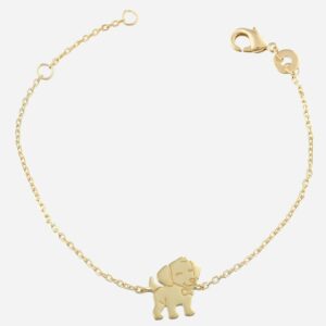 Bracelet petit chien souriant enfant plaqué or 3 microns mignon