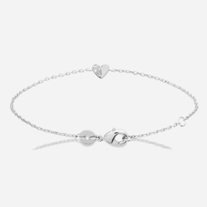Bracelet coeur argent 925 rhodié oxyde zirconium goutte - Vue principale symbole amour