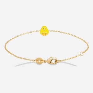 Bracelet poussin plaqué or 750 émail coloré enfant - Vue principale joie adorable
