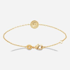 Bracelet soleil plaqué or 750 visage souriant personnifié - Vue principale lumière joie