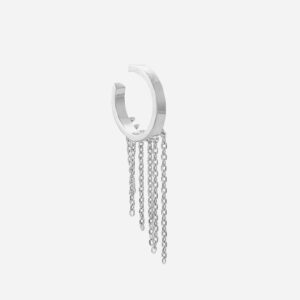 Clip oreille earcuff chaînettes argent 925 pendantes rhodié