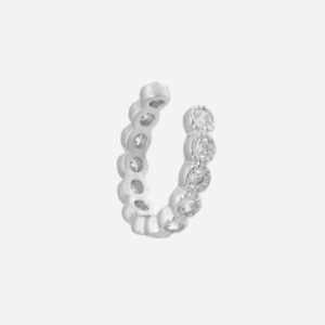 Clip oreille earcuff argent 925 rhodié fil oxyde zirconium - Vue principale sans perçage tendance