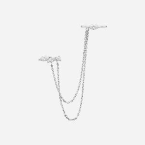 Clip oreille earcuff argent 925 rhodié oxyde zirconium chaînettes - Vue principale sans perçage