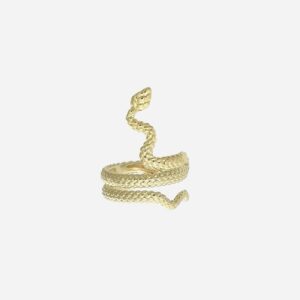 Clip d'oreille ear cuff serpent plaqué or 3 microns reptilien