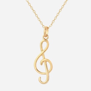 Collier clé de sol note musique plaqué or 750 emblème musical mélodique