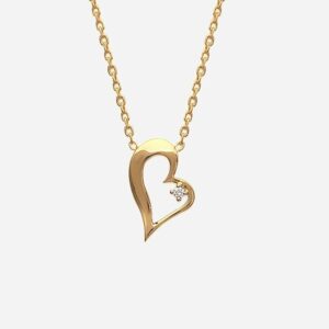 Collier cœur ajouré plaqué or 750 oxyde zirconium expression raffinée amour