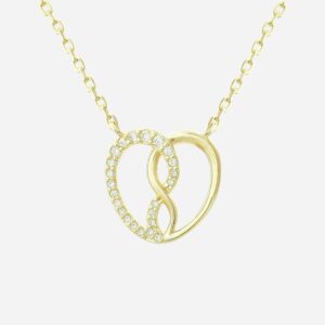 Collier cœur infini plaqué or 750 oxydes zirconium amour éternel sans limites