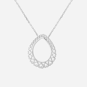 Collier Goutte de Cœurs - Argent 925 Rhodié