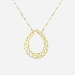 Collier cœur plaqué or 3 microns goutte femme