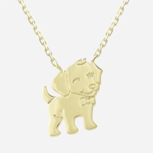 Collier petit chien souriant enfant plaqué or 3 microns mignon