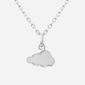 Collier petit nuage en émail enfant argent 925 rhodié douceur rêverie poétique