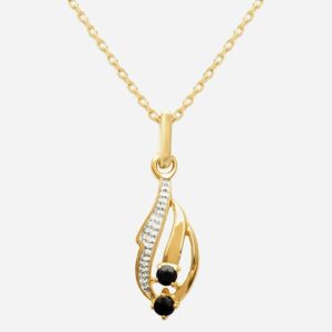 Collier saphir pierre naturelle plaqué or 3 microns 2 tons bicolore royal