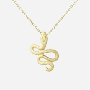 Collier serpent plaqué or 3 microns pendentif femme