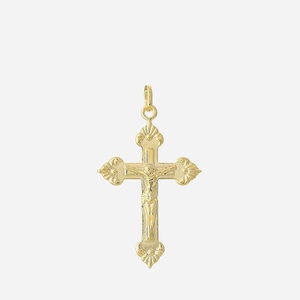 Pendentif croix crucifix Christ plaqué or 750 - Vue principale symbole foi