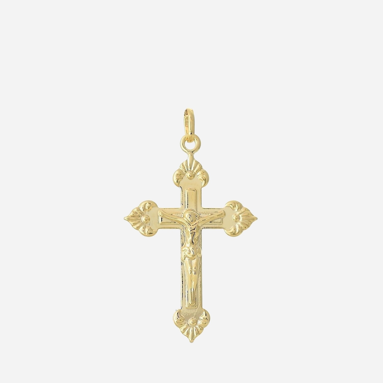 Pendentif croix crucifix Christ plaqué or 750 - Vue principale symbole foi