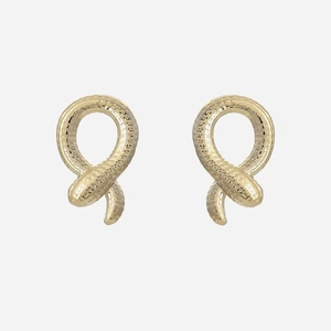 Boucles oreilles animal serpent enroulé plaqué or 750 3 microns