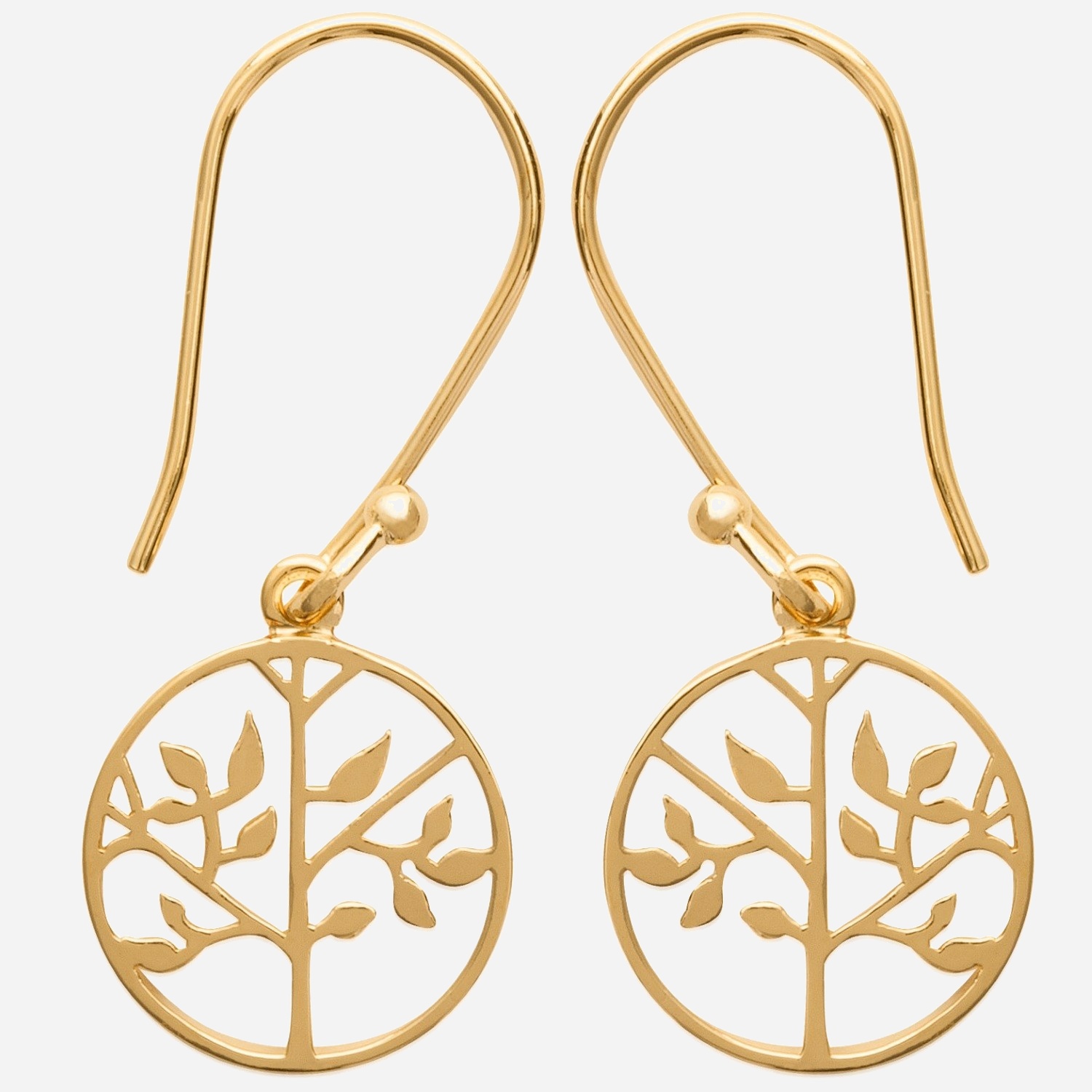 Boucles oreilles arbre vie plaqué or 750 cercle - Vue principale sagesse ancestrale cycle vie