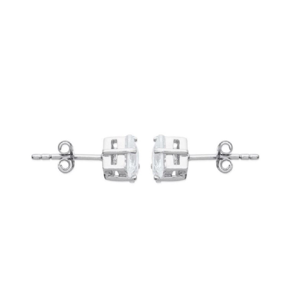 Boucles d'oreilles carré oxyde zirconium argent 925 : géométrie moderne scintillante