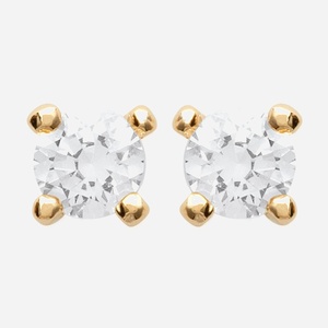 Boucles oreilles clous plaqué or 750 oxyde zirconium enfant - Vue principale puces scintillantes