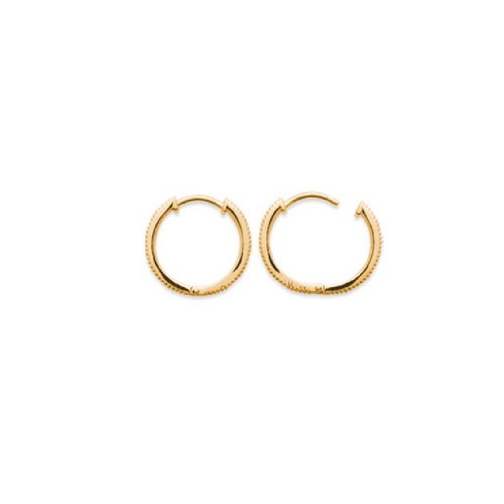 Boucles d'oreilles créole couronne épi branche de laurier Plaqué or 750 3 microns