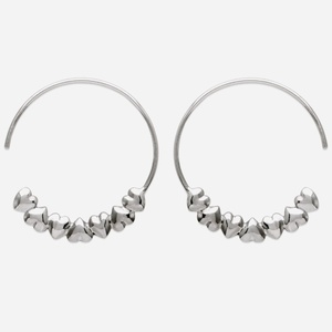 Boucles d'oreilles créole suite de coeurs argent 925 rhodié