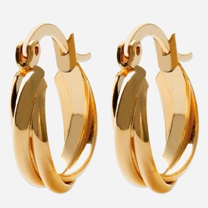 Créoles plaqué or 3 microns anneaux enlacés boucles d'oreilles