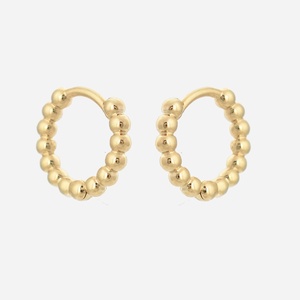 Boucles créoles suite boules rondes plaqué or 750 3 microns