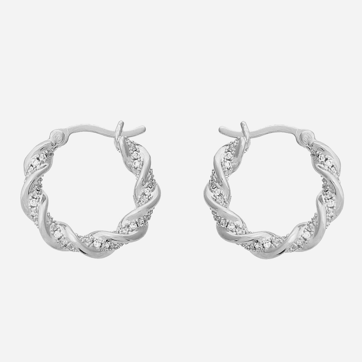 Créoles torsade argent zirconium