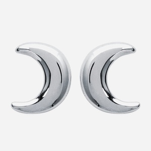 Boucles oreilles croissant lune argent 925 rhodié - Vue principale symbole rêve mystère céleste