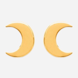Boucles oreilles croissant lune enfant plaqué or 3 microns