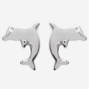 Boucles oreilles dauphin argent 925 rhodié enfant - Vue principale créature marine joyeuse liberté