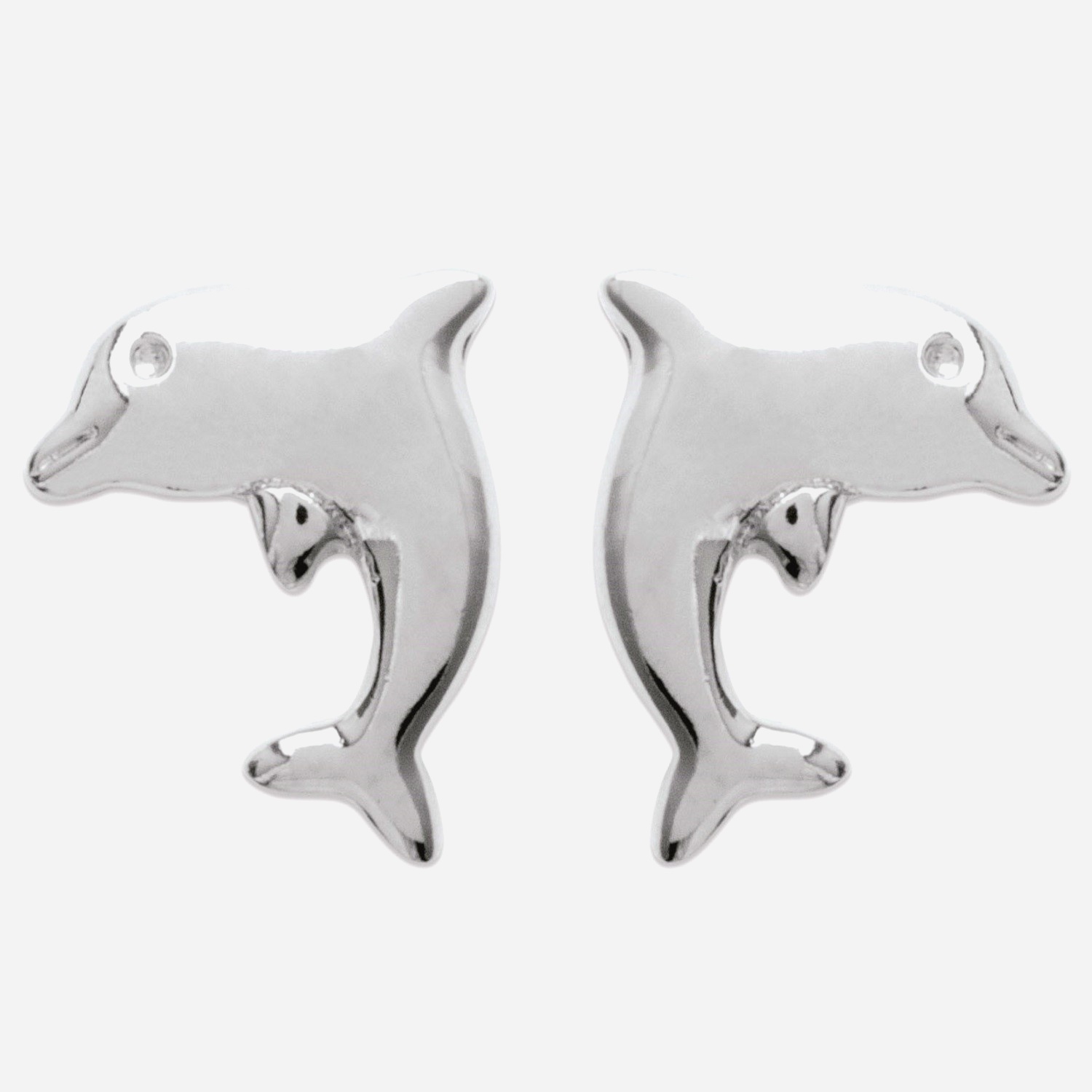 Boucles oreilles dauphin argent 925 rhodié enfant - Vue principale créature marine joyeuse liberté