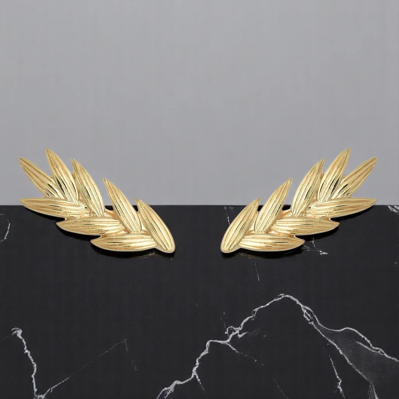 Boucles épi blé plaqué or symbole abondance prospérité naturel champêtre doré