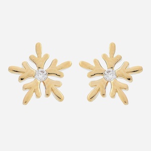 Boucles oreilles flocon de neige plaqué or 3 microns zirconium