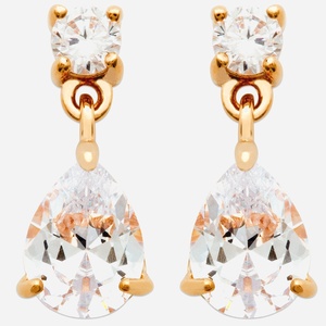 Boucles oreilles goutte plaqué or 3 microns zirconium pendant