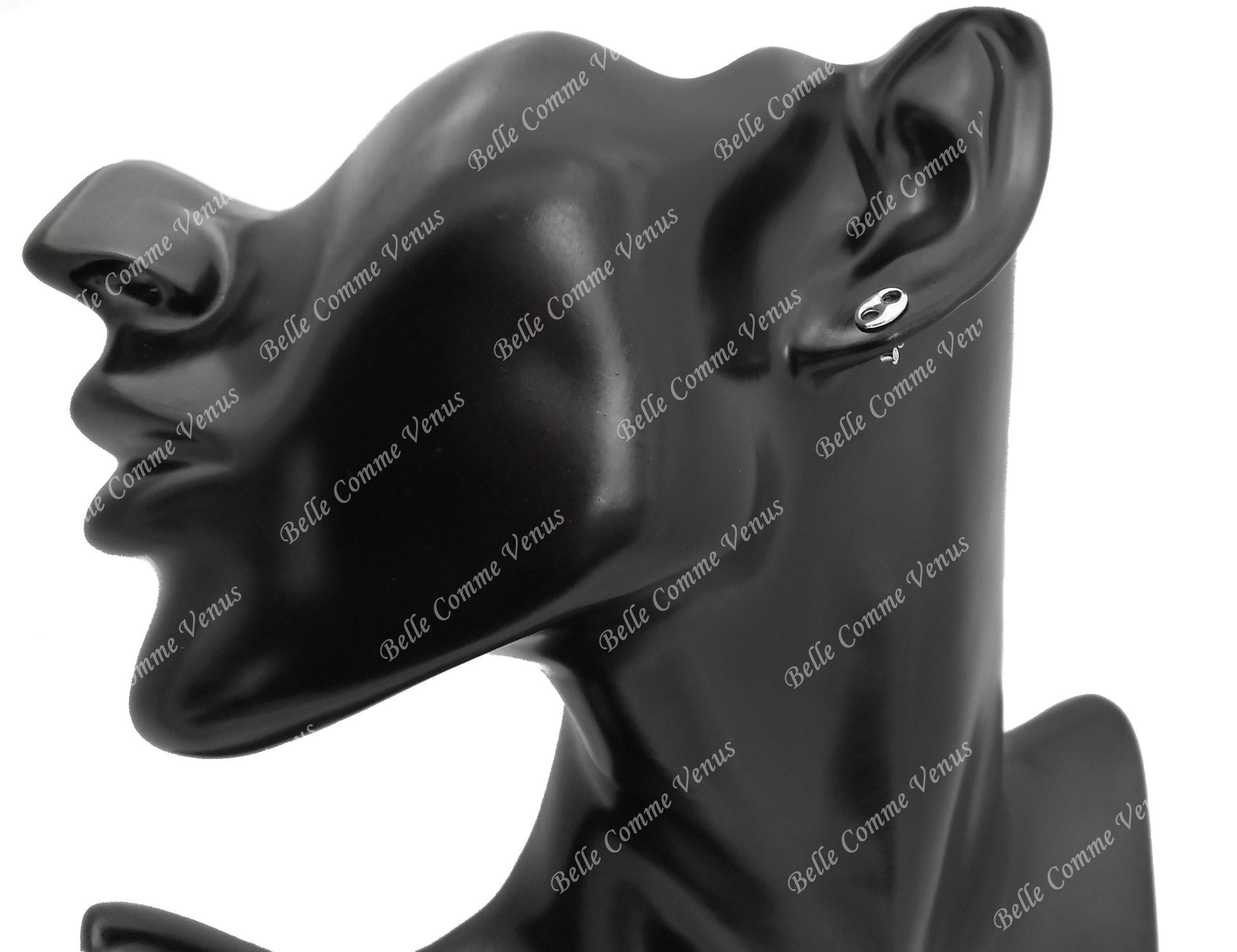 Boucles d'oreilles grain de café Argent 925 Rhodié