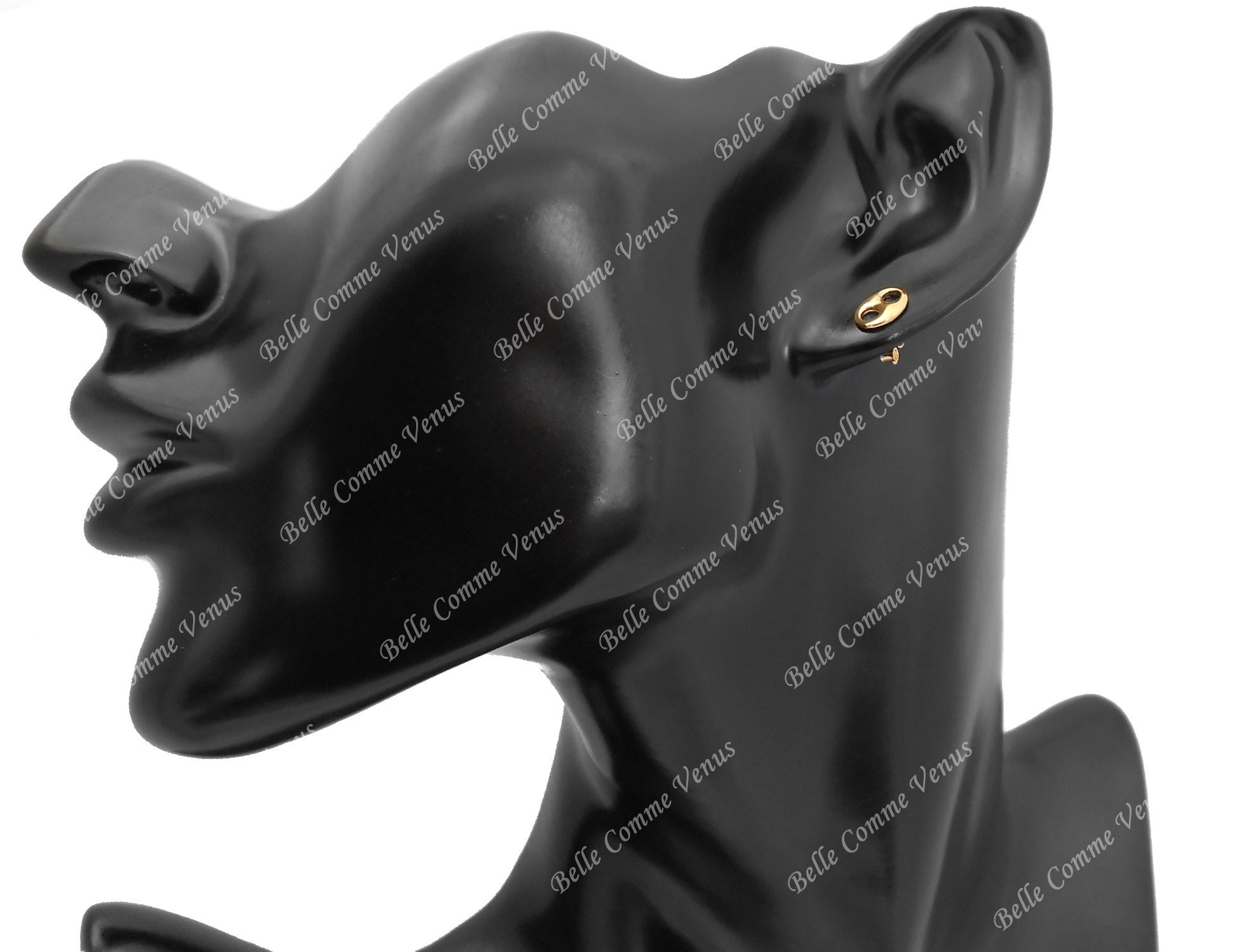 Boucles d'oreilles grain de café Plaqué OR 750 3 microns