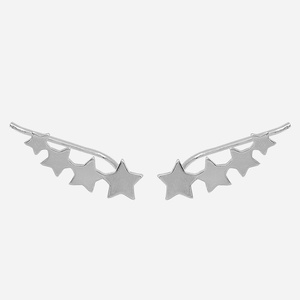 Boucles oreilles grimpantes étoiles argent 925 rhodié