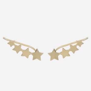 Boucles oreilles grimpantes étoiles plaqué or 3 microns