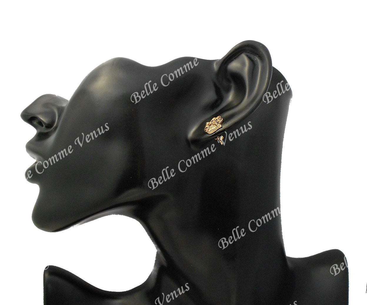 Boucles d'oreilles Main de Fatma Plaqué OR 750 3 Microns