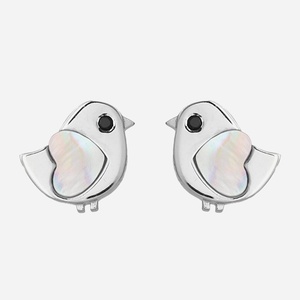 Boucles oreilles oiseau argent enfant nacre