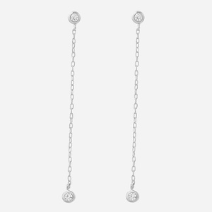 Boucles oreilles chaînette argent zirconium