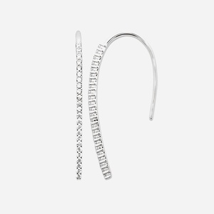 Boucles d'oreilles pendantes chute d'oxyde de zirconium argent 925 rhodié cascade