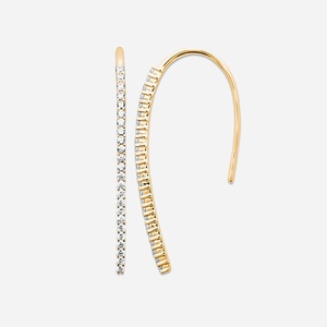 Boucles d'oreilles pendantes chute d'oxyde de zirconium plaqué or 3 microns cascade