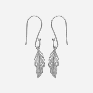 Boucles d'oreilles pendantes plume argent 925 rhodié légèreté liberté spiritualité