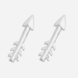 Boucles oreilles petite flèche argent 925 rhodié puces minimalistes
