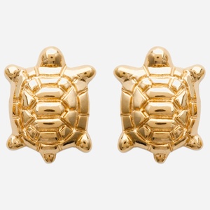 Boucles tortue plaqué or 750 petite tortue - Vue principale douceur malice enfant