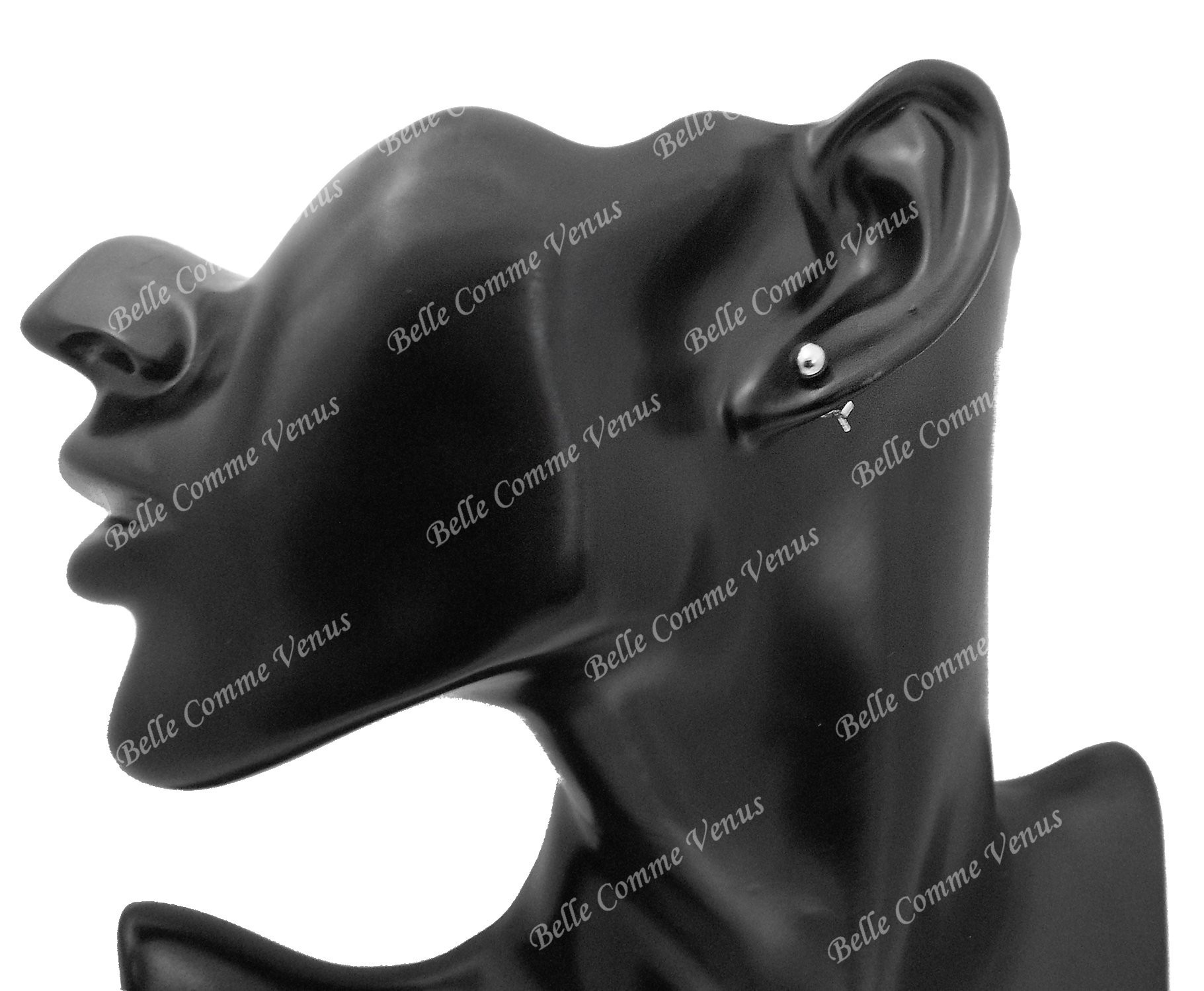 Boucles d'oreilles puce boule Argent 925 Rhodié