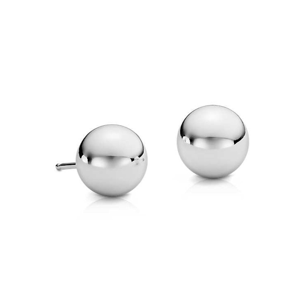 Boucles d'oreilles puce boule Argent 925 Rhodié