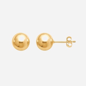 Boucles oreilles puce boule plaqué or 750 élégance minimaliste discrète